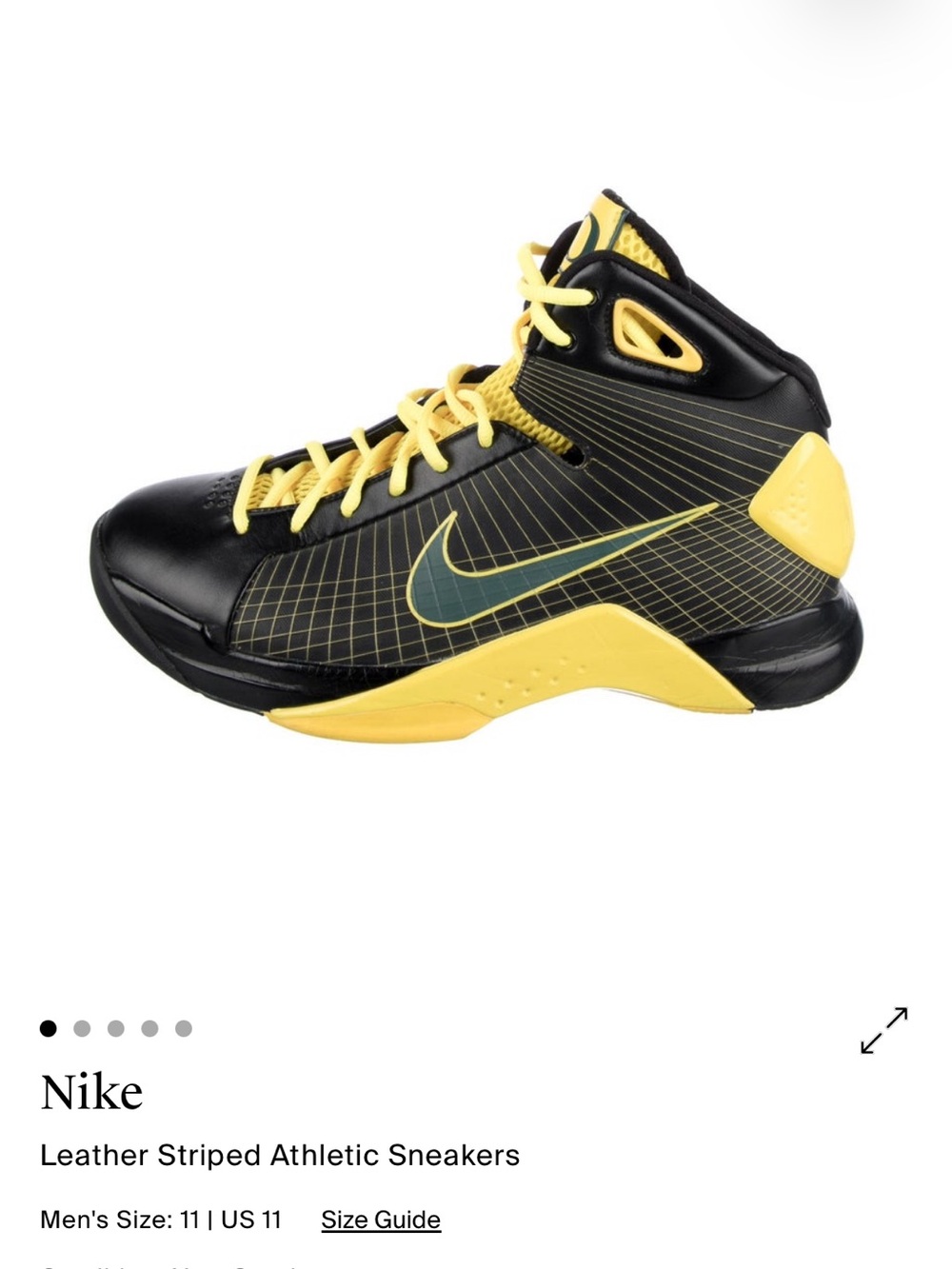 Nike Black and Yellow High-Top Athletic Sneakers